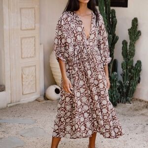 NWT daughters of india kyra dress wine xs